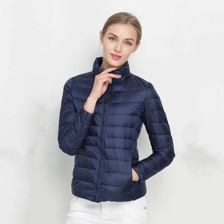 Damen Slim-Daunenjacke mit Stehkragen