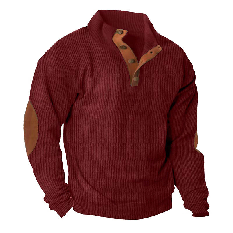 Männer Baumwoll Cord Pullover mit Stehkragen