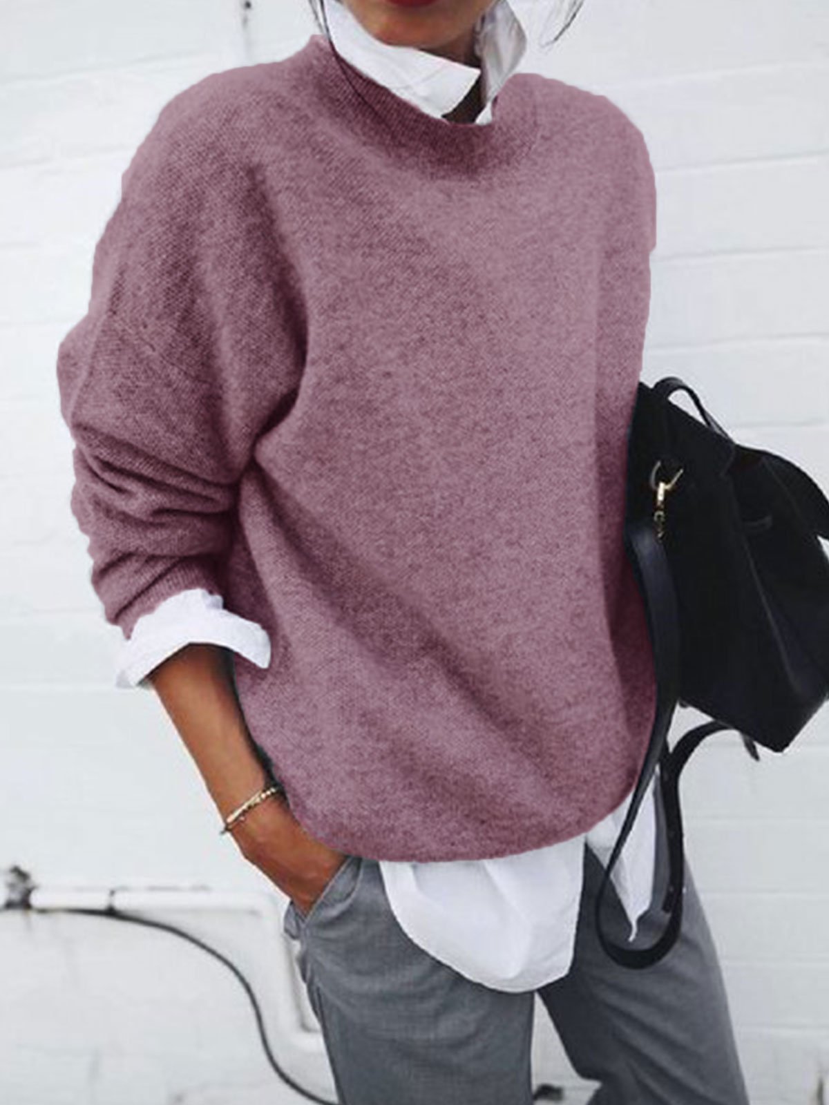 Damen Langarm Pullover Herbst-Winter in vielen Farben