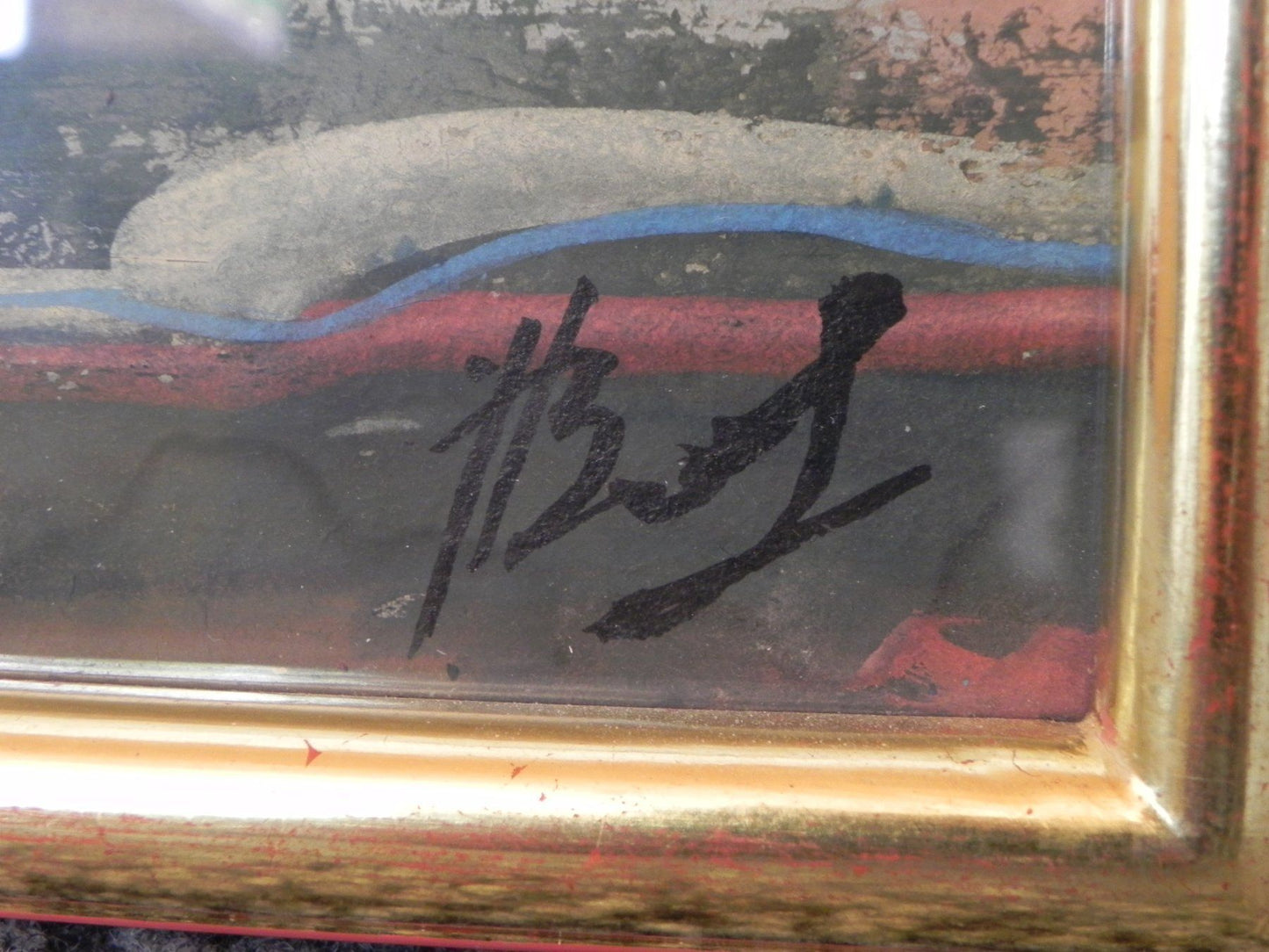Bild aus Acryl, der 80er Jahren, Signiert