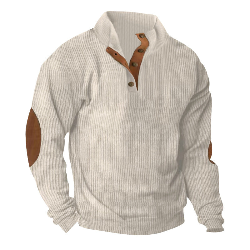 Männer Baumwoll Cord Pullover mit Stehkragen