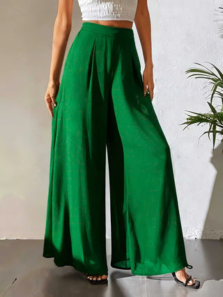 Lässige Chiffonhose mit weitem Bein, lockere Hose