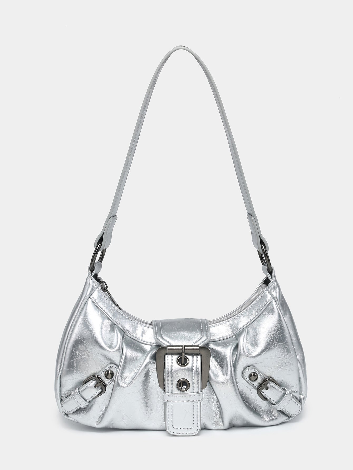 Damen-Schultertasche aus zweifarbigem Lederimitat