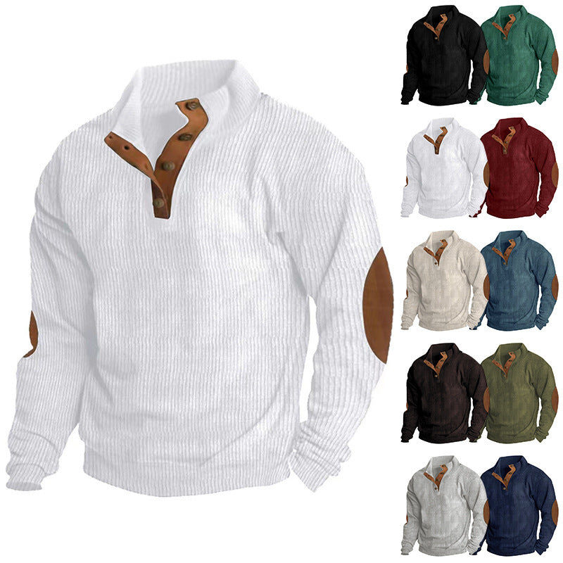 Männer Baumwoll Cord Pullover mit Stehkragen
