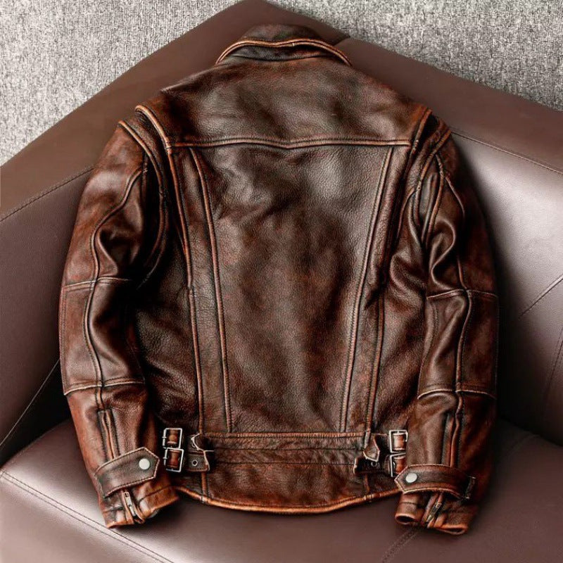 Männerjacke aus Rindleder, Vintage in Braun