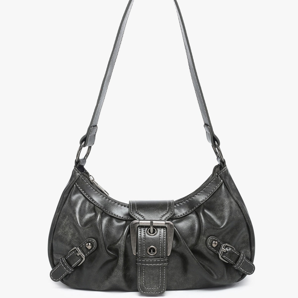 Damen-Schultertasche aus zweifarbigem Lederimitat