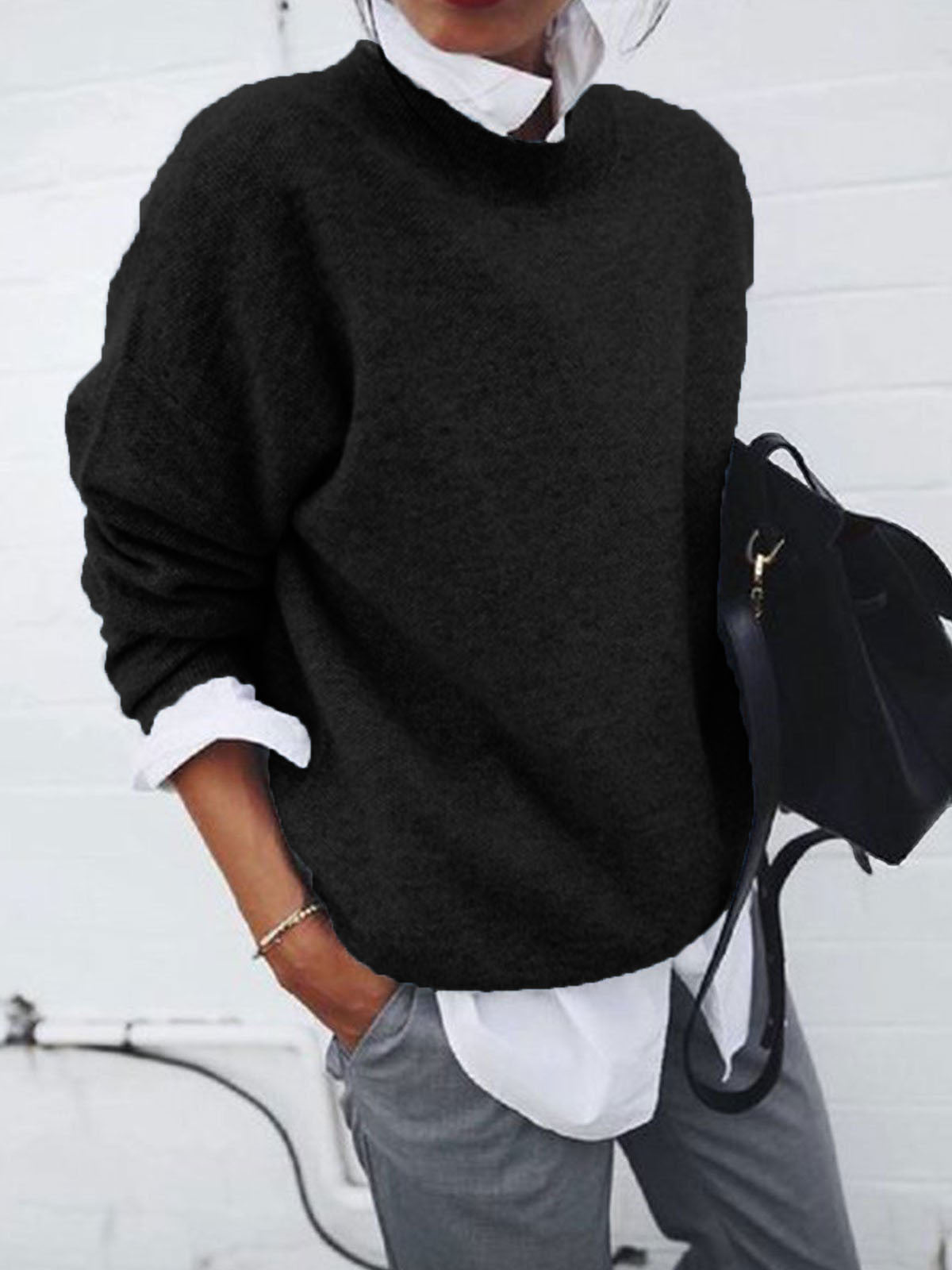 Damen Langarm Pullover Herbst-Winter in vielen Farben