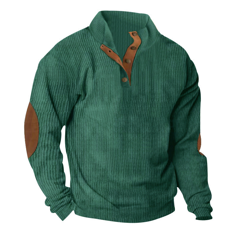Männer Baumwoll Cord Pullover mit Stehkragen