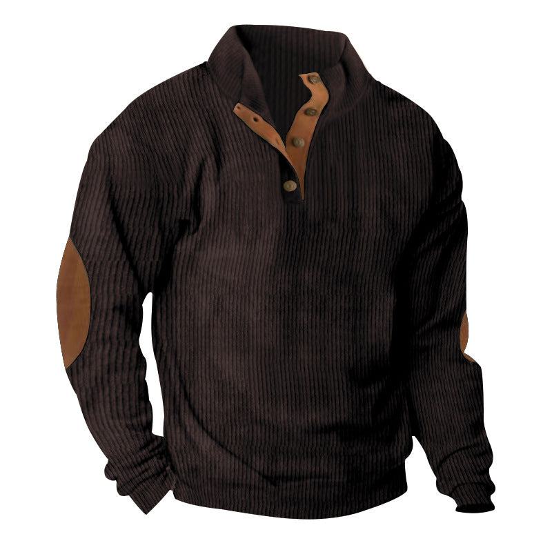 Männer Baumwoll Cord Pullover mit Stehkragen