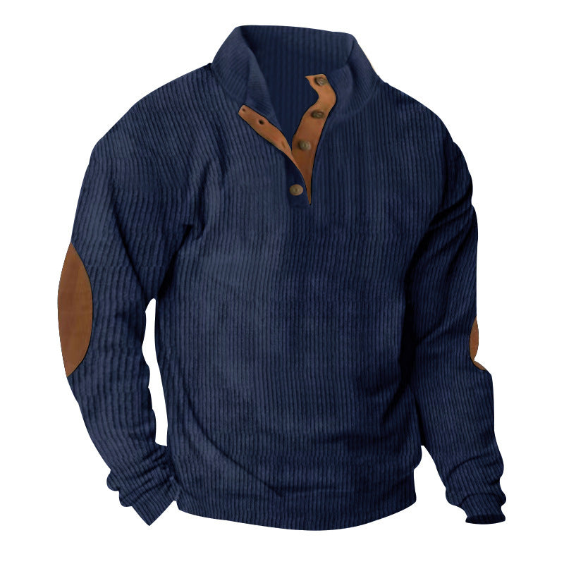 Männer Baumwoll Cord Pullover mit Stehkragen