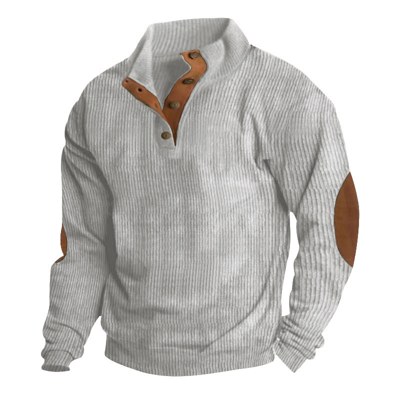 Männer Baumwoll Cord Pullover mit Stehkragen