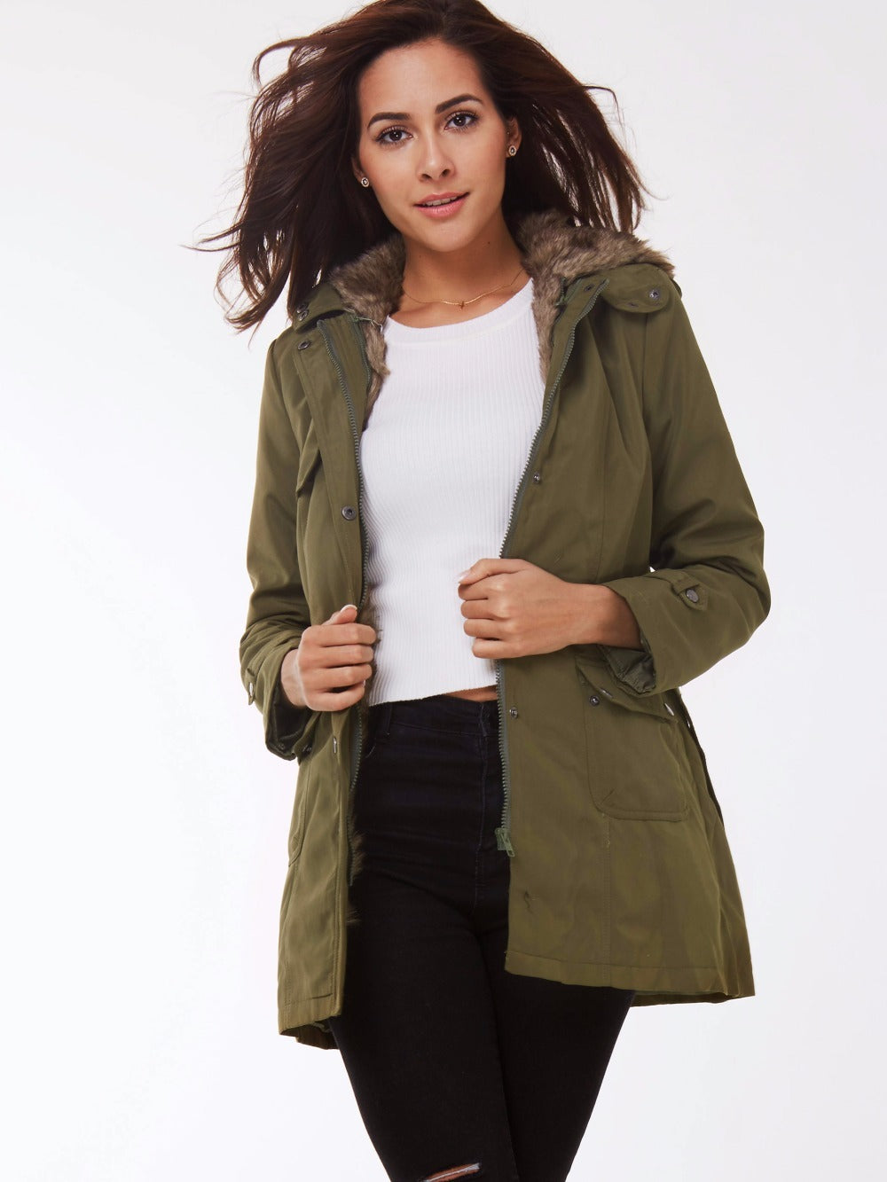 Damen Parka Herbst-Winter