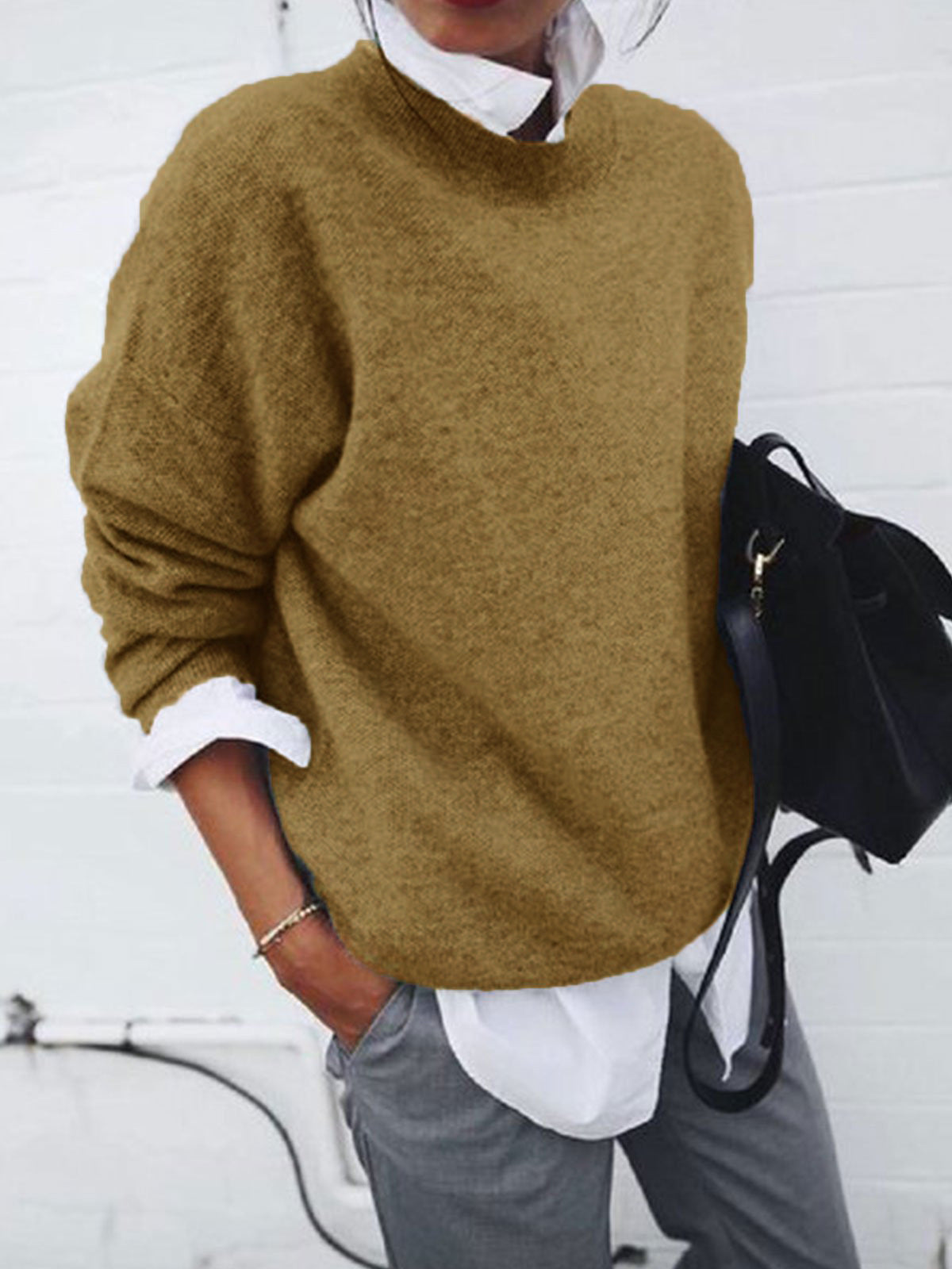 Damen Langarm Pullover Herbst-Winter in vielen Farben