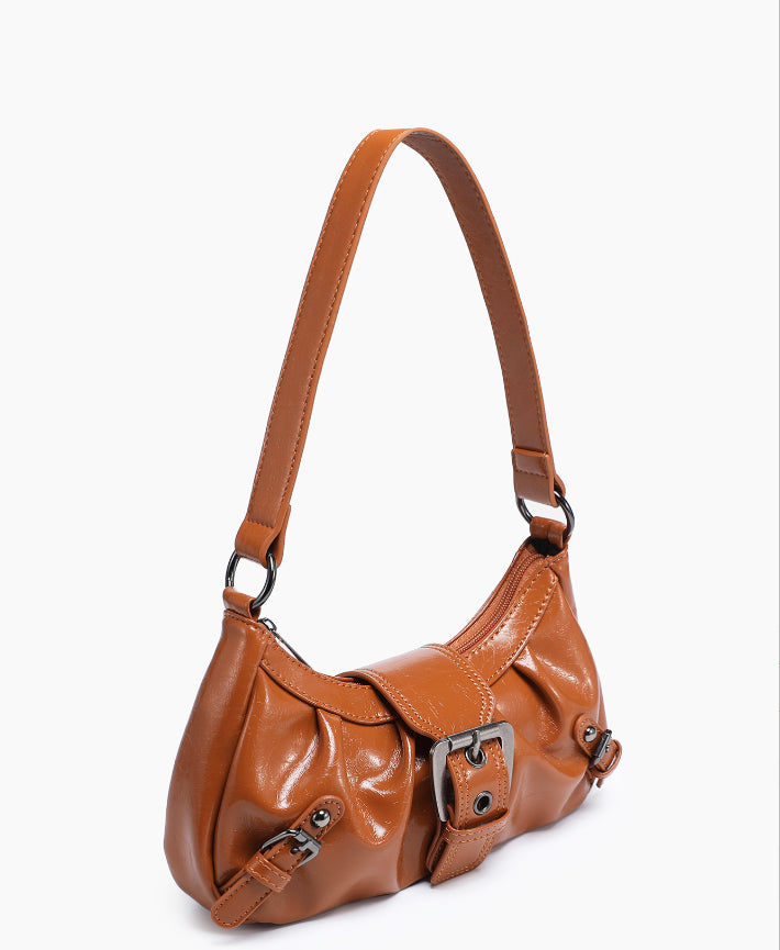 Damen-Schultertasche aus zweifarbigem Lederimitat