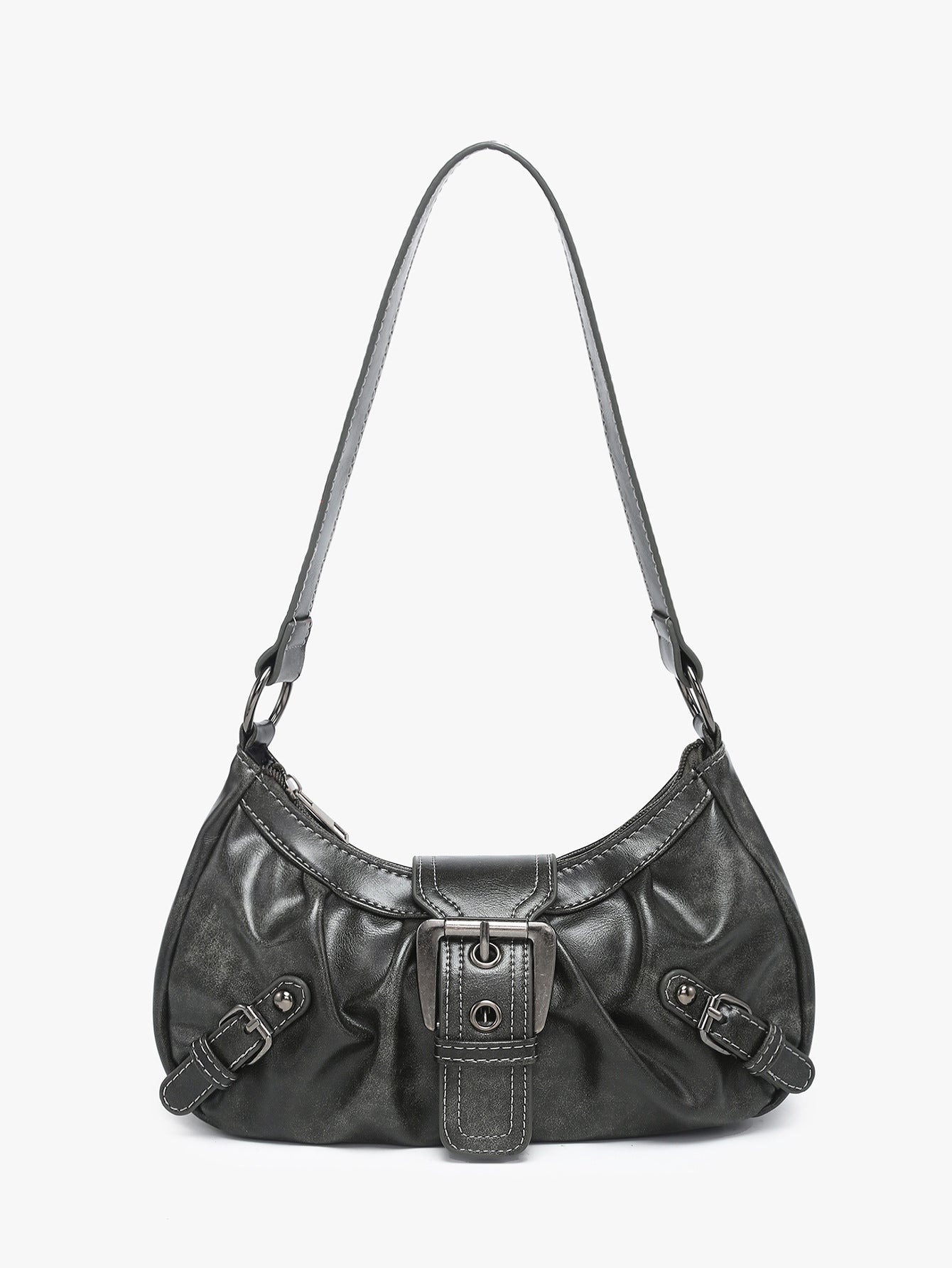 Damen-Schultertasche aus zweifarbigem Lederimitat