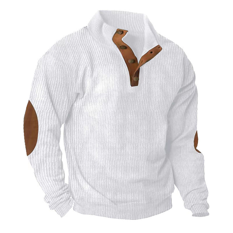Männer Baumwoll Cord Pullover mit Stehkragen