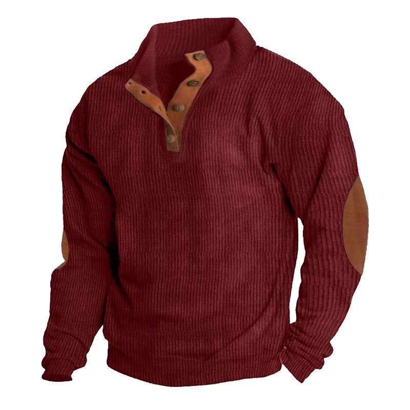Männer Baumwoll Cord Pullover mit Stehkragen