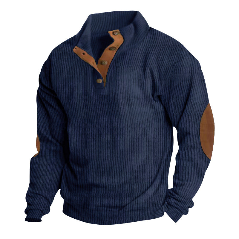 Männer Baumwoll Cord Pullover mit Stehkragen
