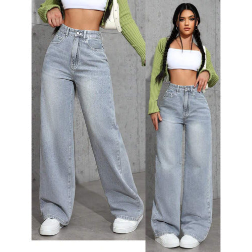 Damen Jeans mit hoher Taille und geradem Schnitt