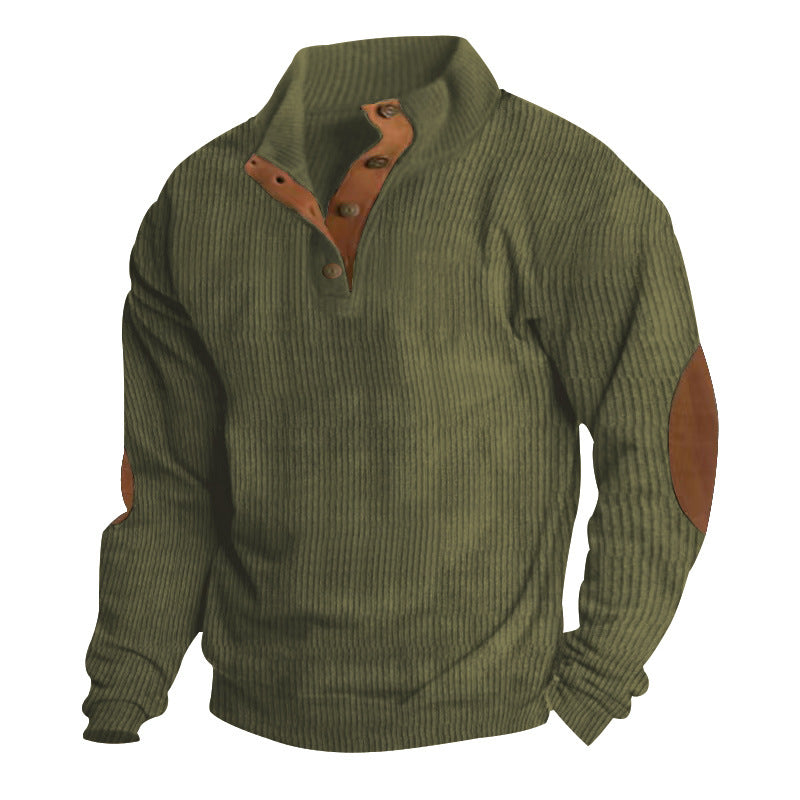 Männer Baumwoll Cord Pullover mit Stehkragen