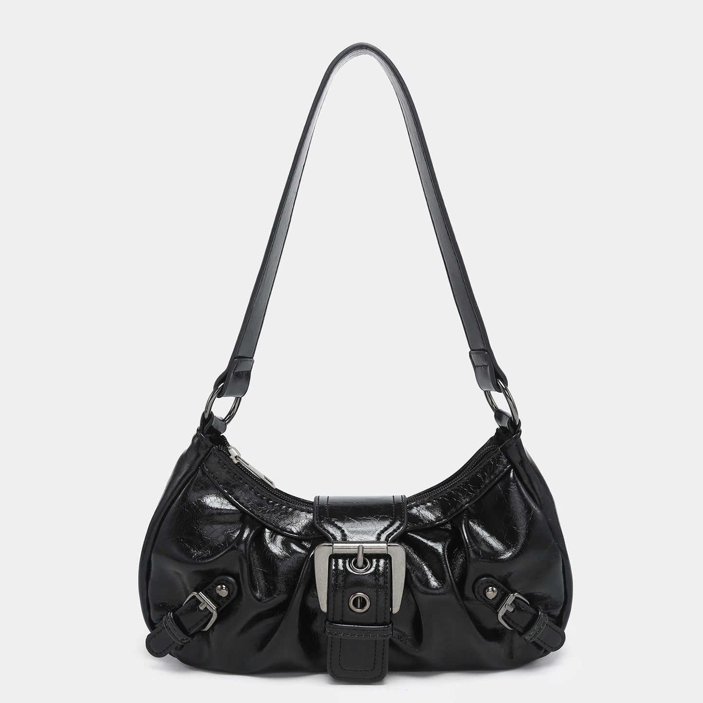 Damen-Schultertasche aus zweifarbigem Lederimitat