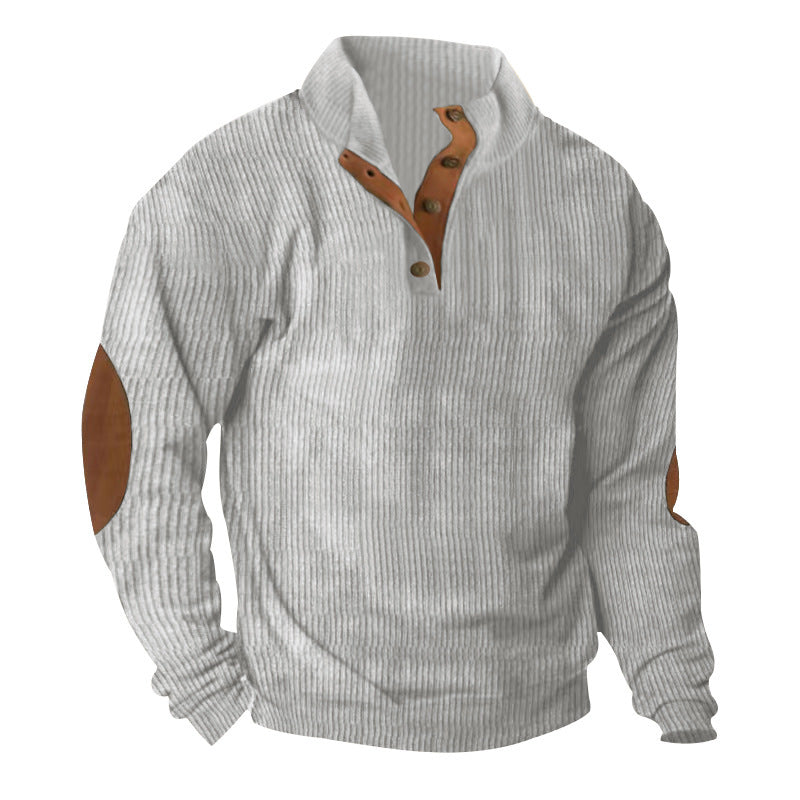 Männer Baumwoll Cord Pullover mit Stehkragen