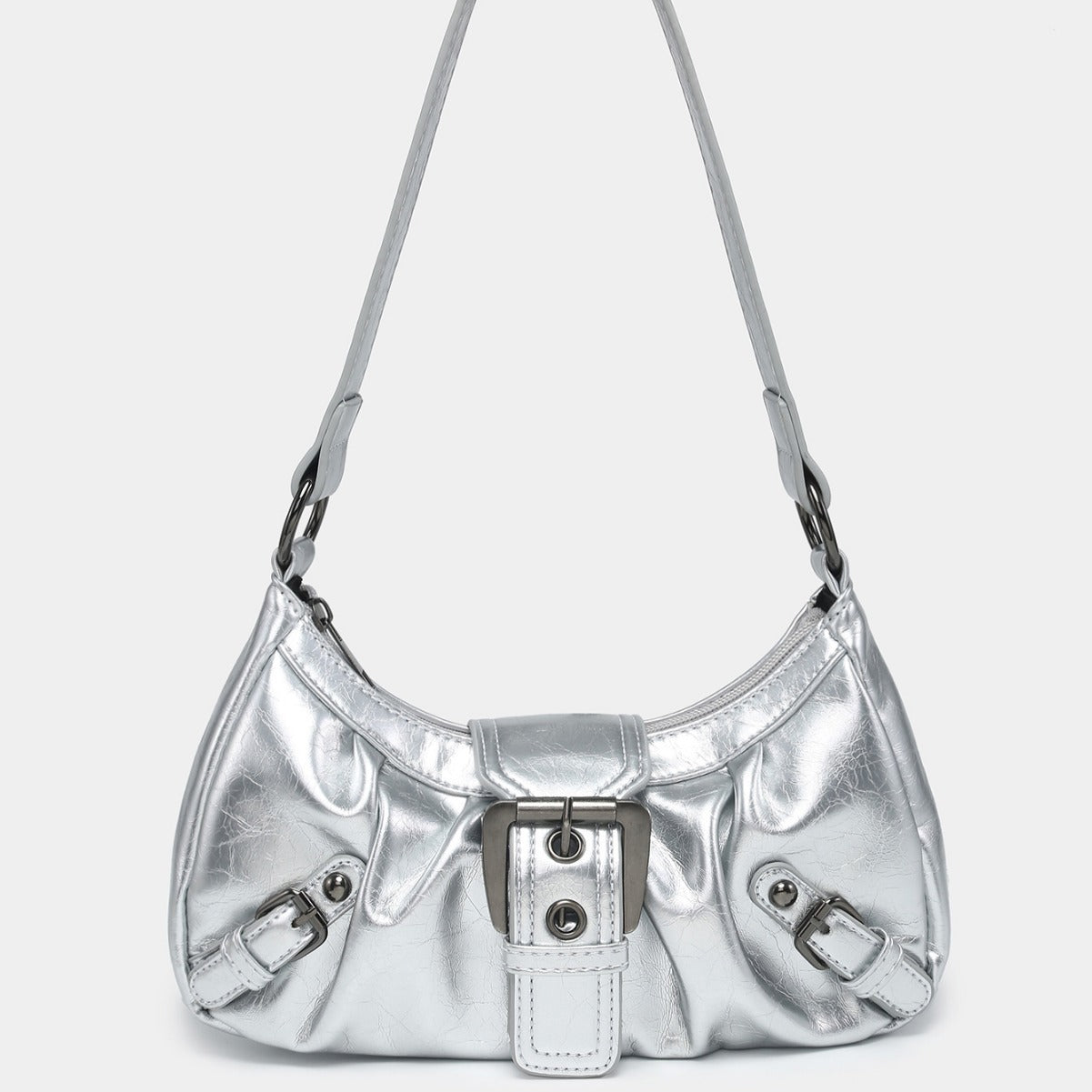 Damen-Schultertasche aus zweifarbigem Lederimitat