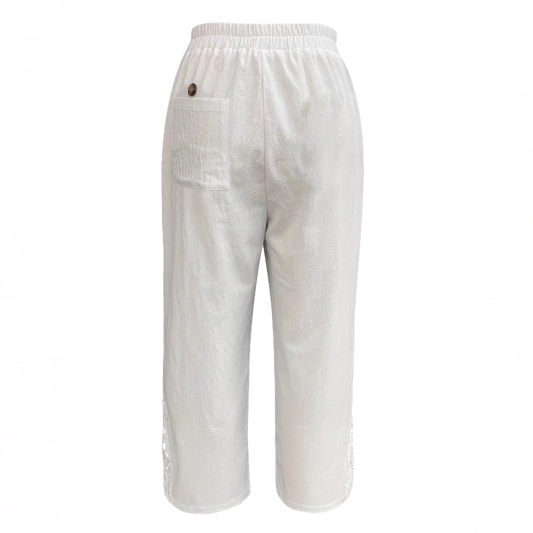 Lässige Damenhose, Baggy Straight Hose