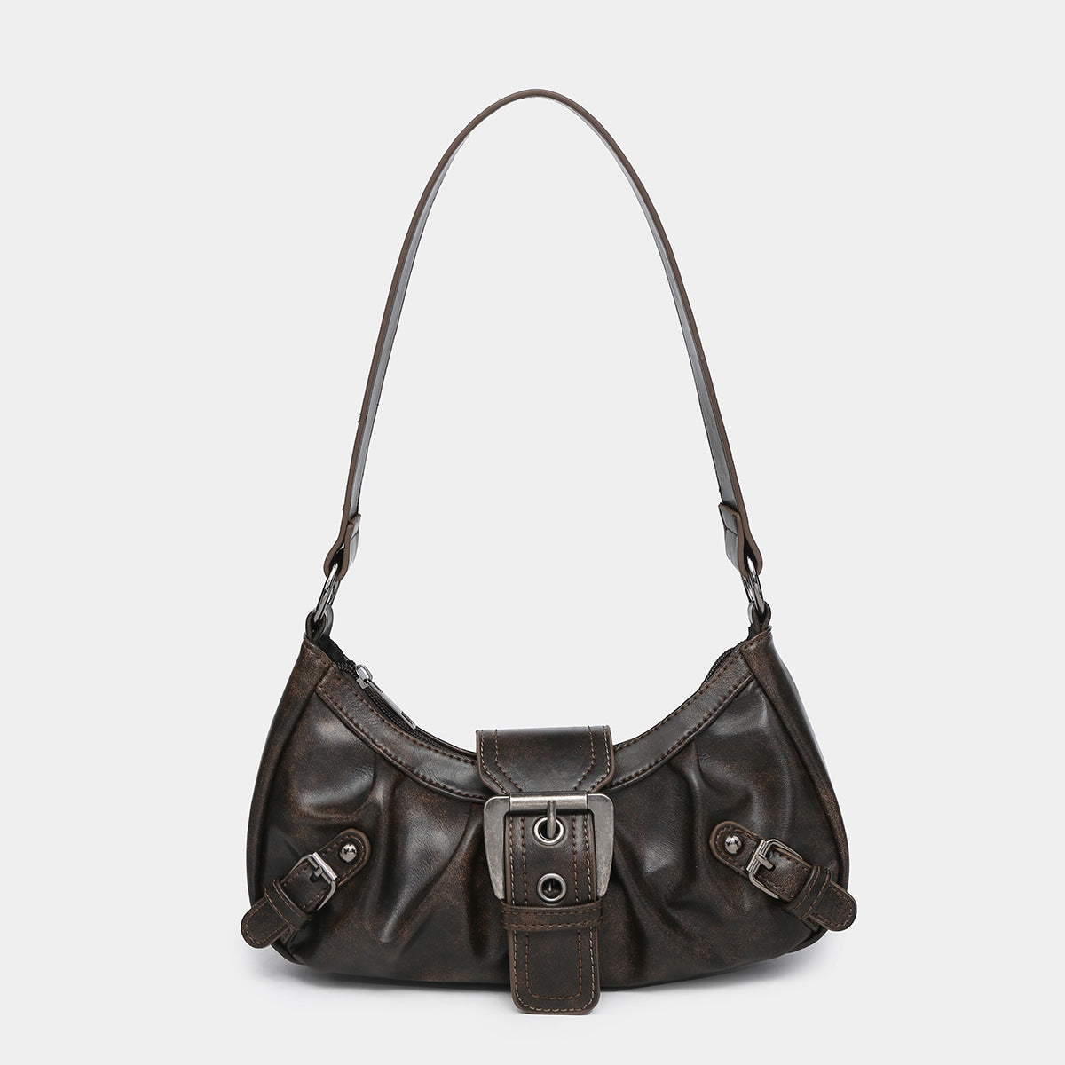 Damen-Schultertasche aus zweifarbigem Lederimitat