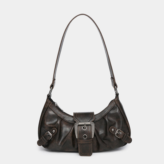 Damen-Schultertasche aus zweifarbigem Lederimitat
