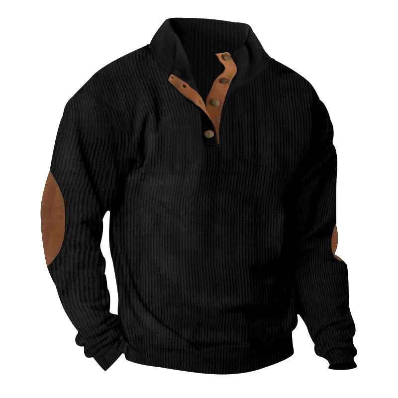 Männer Baumwoll Cord Pullover mit Stehkragen