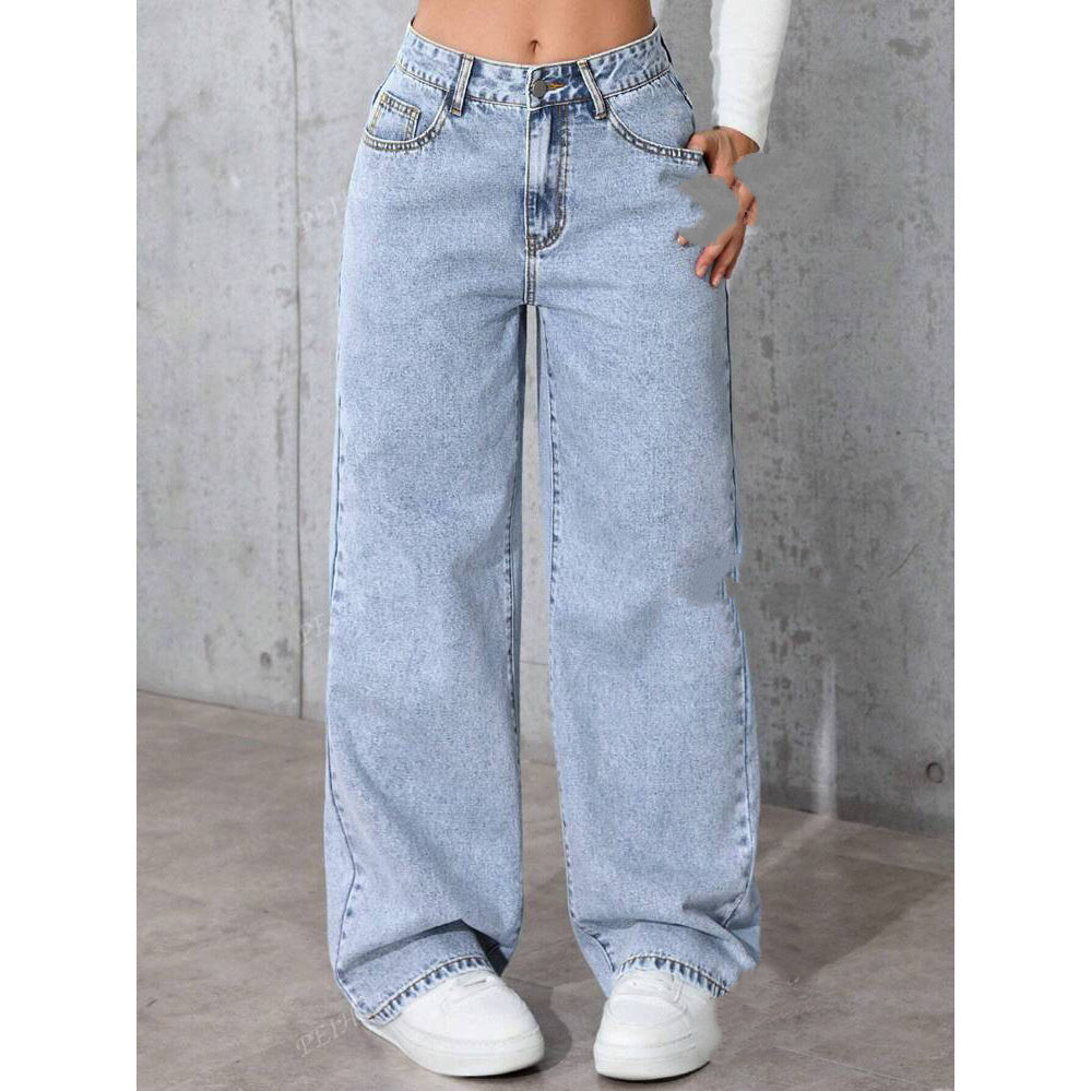 Damen Jeans mit hoher Taille und geradem Schnitt