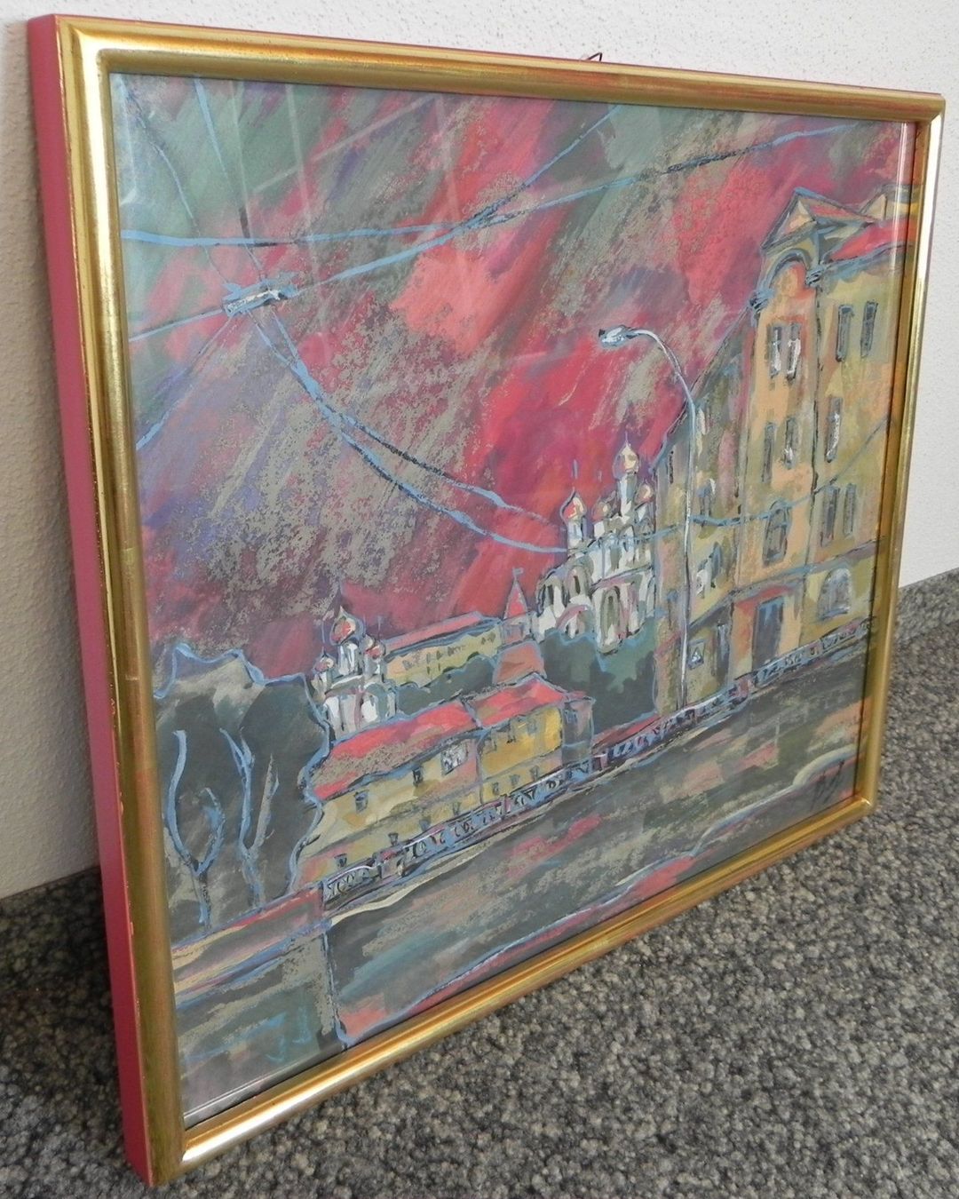 Bild aus Acryl, der 80er Jahren, Signiert